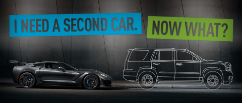 outline of a second car with text overlay, “I Need A Second Car. Now What?”
